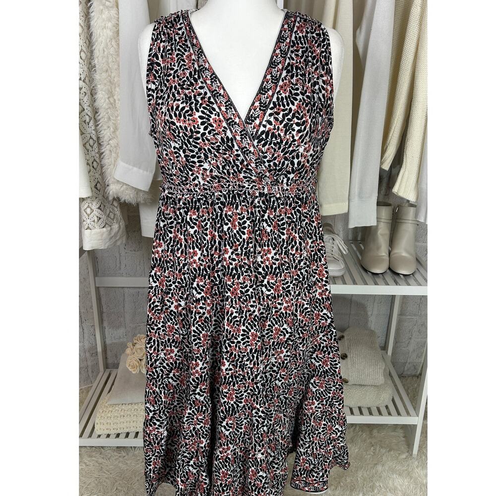 Max Studio Black and Red Floral Mini Dress